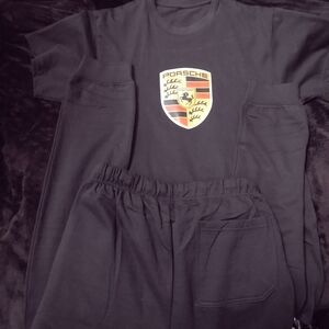 Porsche Black T-Shirt and Shorts Set